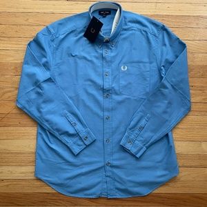 NEW Fred Perry Blue Oxford Long Sleeve Shirt XL